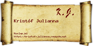 Kristóf Julianna névjegykártya
